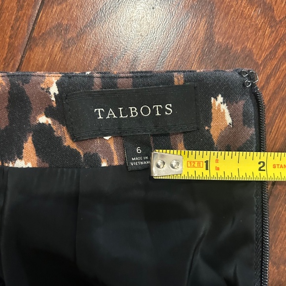2 Skirts Talbots Ann Taylor LOFT Animal Print Abstract Pattern Black White Tan - Picture 7 of 10